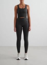 Damskie legginsy prążkowane, bezszwowe, wysoki stan, squat proof, petite szare. Szare legginsy damskie Aim'n, s, bez wzorów, z dzianiny. Za 152.40 zł.