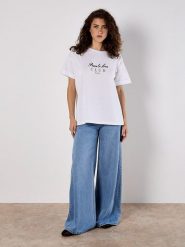 Apricot Koszulka w kolorze białym rozmiar: XS. Białe bluzki damskie Apricot, xs, bez wzorów, z bawełny, bez kołnierzyka, bez ramiączek. Za 43.99 zł.