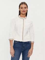 Liu Jo Kurtka jeansowa UXX039 D4128 Biały Regular Fit. Białe kurtki damskie Liu Jo, bez wzorów, z bawełny, bez kaptura. Za 719.99 zł.