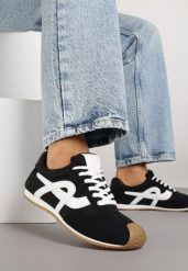 Czarne Sneakersy z Geometrycznym Wzorem Arnenta. Czarne obuwie sportowe damskie Renee, z jeansu, bez zapięcia. Za 89.99 zł.