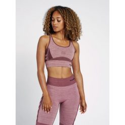 Stanik fitness cardio Hummel hmlClea. Czerwone koszulki sportowe damskie Hummel, xs, bez wzorów, bez ramiączek, na fitness i siłownię. Za 157.50 zł.