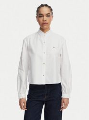 Tommy Hilfiger Koszula Oxford WW0WW48914 Biały Boxy Fit. Białe koszule damskie Tommy Hilfiger, bez wzorów, z bawełny, bez kołnierzyka, bez ramiączek. Za 529.99 zł.