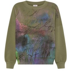 Bluza Deha Graphic Comfy Sweatshirt Damskie. Zielone bluzy damskie Deha, l, bez wzorów, z bawełny, bez kaptura. Za 450.99 zł.