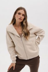 BLUZA CHLOE PIASKOWA L - Flawless. Bluzy damskie Flawless, l, bez wzorów, z bawełny, bez kaptura. Za 400.00 zł.