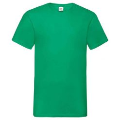 Koszulka Unisex Dla Dorosłych Z Dekoltem W Szpic. Zielone bluzki damskie Fruit of the Loom, s, bez wzorów, sportowe, bez kołnierzyka, bez ramiączek. Za 39.99 zł.