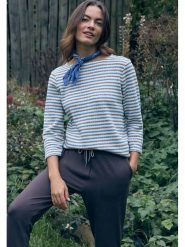 Cecil Koszulka w kolorze niebiesko-biało-brązowym rozmiar: XXL. Brązowe bluzki damskie Cecil, xxl, bez wzorów, bez kołnierzyka, bez ramiączek. Za 127.95 zł.