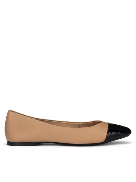 Sergio Bardi Baleriny RST-E1065-06SB Beżowy. Brązowe balerinki damskie Sergio Bardi, bez wzorów, ze skóry. Za 249.99 zł.