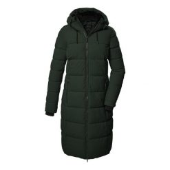 Płaszcz techniczny pikowany z kapturem zapinany na zamek damski Killtec KOW 65. Szare płaszcze damskie Killtec, s, bez wzorów, z kapturem. Za 899.99 zł.