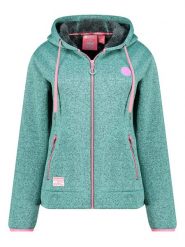 Geographical Norway Kurtka polarowa "Umariona" w kolorze turkusowym rozmiar: L. Niebieskie kurtki damskie Geographical Norway, l, bez wzorów, z polaru, bez kaptura. Za 160.58 zł.