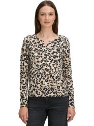 BETTY & CO Koszulka w kolorze beżowo-czarnym rozmiar: XXL. Brązowe bluzki damskie Betty & Co, xxl, bez wzorów, bez kołnierzyka, bez ramiączek. Za 109.95 zł.
