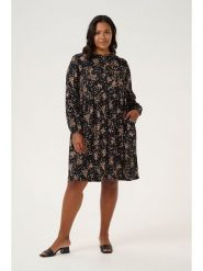 KAFFE curve Sukienka w kolorze czarno-karmelowym rozmiar: 46. Czarne sukienki damskie KAFFE curve, bez wzorów, z wiskozy, bez ramiączek. Za 104.99 zł.