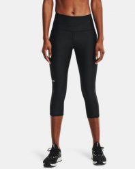 Legginsy Under Armour Capri Damskie. Czarne legginsy sportowe damskie Under Armour, s, bez wzorów, z materiału, z podwyższonym stanem, do biegania. Za 283.99 zł.