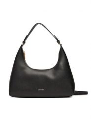 Calvin Klein Torebka Foil Logo Conv Shou?Lder Bag LV04F3272G Czarny. Czarne torebki klasyczne damskie Calvin Klein, ze skóry, bez dodatków. Za 339.99 zł.