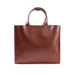 Torebka typu TOTE FL31 BELVIANA brązowa. Brązowe torebki klasyczne damskie Solier, ze skóry, bez dodatków. Za 279.99 zł.