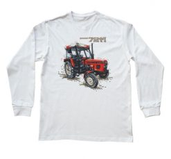 Zetor 7211 — bluzka z długim rękawem (Rozmiar: S (dorosła); Kolor koszulki: biały; Rodzaj nadruku: Zetor 7211). Białe bluzki damskie nikiniki, l, bez wzorów, z bawełny, biznesowe, bez kołnierzyka, bez ramiączek. Za 99.00 zł.