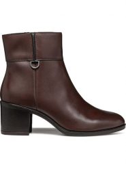 Geox Skórzane botki "New Ashell" w kolorze brązowym rozmiar: 40. Brązowe botki damskie Geox, eleganckie, bez obcasa, bez zapięcia. Za 299.37 zł.