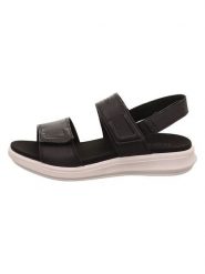 Legero Skórzane sandały "Ella" w kolorze czarnym rozmiar: 36. Czarne sandały damskie Legero, bez wzorów, z otwartym noskiem, bez obcasa, bez zapięcia. Za 173.99 zł.