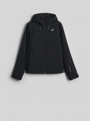 4F Kurtka softshell wiatroodporna damska - czarny XS. Czarne kurtki damskie 4F, xs, bez wzorów, z softshellu, bez kaptura. Za 299.99 zł.