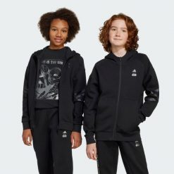 Bluza Dresowa Adidas Star Wars Mandalorian. Czarne bluzy damskie Adidas, m, bez wzorów, z dresówki, bez kaptura. W wyprzedaży za 179.40 zł.