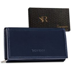 Portfel skórzany Rovicky R-RD-37-GCL granatowy. Niebieskie portfele damskie ROVICKY, bez wzorów, z satyny. Za 79.99 zł.