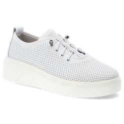Białe Sneakersy Artiker Ażurowe Obuwie Damskie Z Elastycznymi Sznurówkami. Białe obuwie sportowe damskie Artiker, na wiosnę, z jeansu, bez zapięcia, trekkingowe. Za 199.00 zł.