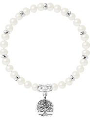 Pearline Bransoletka perłowa w kolorze białym z elementem ozdobnym rozmiar: onesize. Białe bransoletki damskie Pearline, srebrne. Za 239.99 zł.