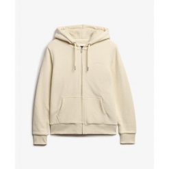 Damska bluza zapinana na zamek z kapturem z wełnianą podszewką Superdry. Brązowe bluzy damskie Superdry, bez wzorów, z wełny, z kapturem. Za 400.50 zł.