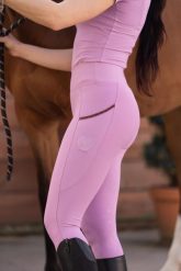Legginsy jeździeckie z pełnym lejem silikonowym kolor liliowy JD ATTACK. Fioletowe legginsy damskie JD ATTACK, xl, bez wzorów, z elastanu. Za 349.00 zł.