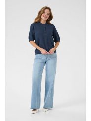 Kaffe Koszulka polo w kolorze granatowym rozmiar: XL. Niebieskie koszulki damskie Kaffe, xl, bez wzorów, bez kołnierzyka, bez ramiączek. Za 87.40 zł.