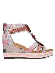 Laura Vita Sandały Facyo 72 Różowy. Czerwone sandały damskie LAURA VITA, bez wzorów, ze skóry, bez obcasa, na koturnie, bez zapięcia. Za 449.99 zł.