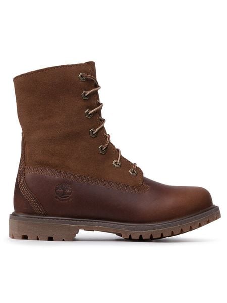 Timberland Trapery Authentics Teddy Flecce W TB08328R2421 Brązowy. Brązowe trapery damskie Timberland, ze skóry, bez zapięcia. Za 689.99 zł.