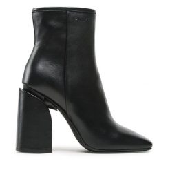 Botki PINKO. Czarne botki damskie Pinko, bez obcasa, na słupku, bez zapięcia. Za 1,379.00 zł.