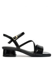 Clarks Sandały Serina35 Strap 26186117 Czarny. Czarne sandały damskie Clarks, bez wzorów, ze skóry, bez obcasa, na słupku, bez zapięcia. Za 389.99 zł.