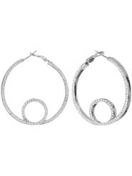 MENTHE À L'O Kolczyki-kreole z kryształami rozmiar: onesize. Szare kolczyki damskie MENTHE À L'O, z kryształem. Za 147.91 zł.