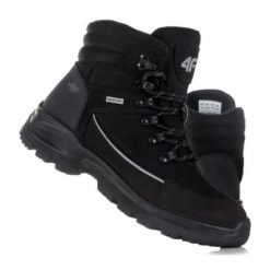 Buty 4F W H4Z20-OBDH250 Czarny czarne szare. Czarne obuwie trekkingowe damskie z materiału, bez zapięcia. Za 553.48 zł.