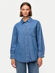 Pieces Koszula jeansowa 17150991 Niebieski Oversize. Niebieskie koszule damskie Pieces, xl, bez wzorów, z bawełny, bez kołnierzyka, bez ramiączek. Za 189.99 zł.