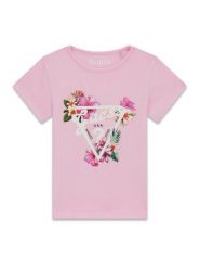 Guess T-Shirt K6GI02 K6YW4 Różowy Regular Fit. Czerwone koszulki i t-shirty dziewczęce Guess, z aplikacjami, z bawełny, bez kołnierzyka, bez ramiączek. Za 84.99 zł.
