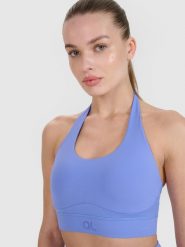 4F Biustonosz treningowy z niskim wsparciem 4F x Anna Lewandowska - niebieski S. Niebieskie biustonosze sportowe damskie 4F, bez wzorów, z dzianiny. Za 99.99 zł.