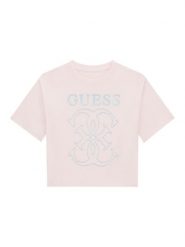 Guess T-Shirt J6RI22 K8HM4 Różowy Regular Fit. Czerwone koszulki i t-shirty dziewczęce Guess, z aplikacjami, z bawełny, bez kołnierzyka, bez ramiączek. Za 119.99 zł.