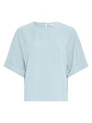 MOSS COPENHAGEN Bluzka w kolorze błękitnym rozmiar: M/L. Niebieskie bluzki damskie Moss Copenhagen, l, bez wzorów, bez kołnierzyka, bez ramiączek. Za 154.95 zł.