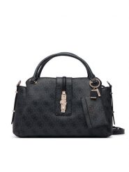 Guess Torebka Yvonne Logo HWSG23 78060 Czarny. Czarne kuferki damskie Guess, z aplikacjami, ze skóry, bez dodatków. Za 634.99 zł.
