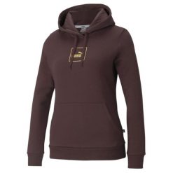 Bluza na co dzień damska PUMA z kapturem. Brązowe bluzy damskie Puma, xs, bez wzorów, z kapturem. Za 195.00 zł.