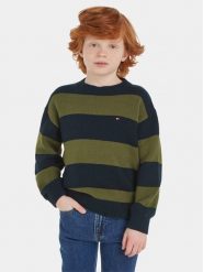 Tommy Hilfiger Sweter KB0KB08515 Zielony Regular Fit. Zielone swetry chłopięce Tommy Hilfiger, z syntetyku, bez kołnierzyka. Za 429.99 zł.