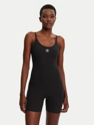 Adidas Kombinezon Essentials JC6212 Czarny Slim Fit. Czarne sukienki damskie Adidas, bez wzorów, z bawełny, bez ramiączek. Za 149.99 zł.