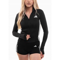 Bluza Damska adidas Rozsuwana Sportowa Treningowa Essentials roz. XS. Czarne bluzy damskie Adidas, s, bez wzorów, bez kaptura. Za 206.00 zł.