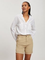 Cross Jeans Bluzka w kolorze białym rozmiar: S. Białe bluzki damskie Cross Jeans, s, bez wzorów, z jeansu, bez kołnierzyka, bez ramiączek. Za 114.17 zł.