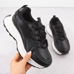 Buty sportowe na platformie czarne Big Star NN274A106. Czarne obuwie sportowe casual damskie Big Star, z tkaniny. Za 99.00 zł.