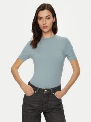 Calvin Klein T-Shirt K20K208052 Błękitny Slim Fit. Niebieskie t-shirty damskie Calvin Klein, s, bez wzorów, bez kołnierzyka. Za 149.99 zł.