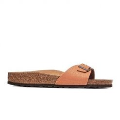 Klapki damskie Birkenstock Madrid. Klapki damskie Birkenstock, bez wzorów, z materiału, bez obcasa, bez zapięcia. Za 383.00 zł.