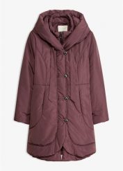 Krótki płaszcz o kroju loose fit. Fioletowe płaszcze damskie bonprix, bez wzorów, bez kaptura. Za 249.99 zł.